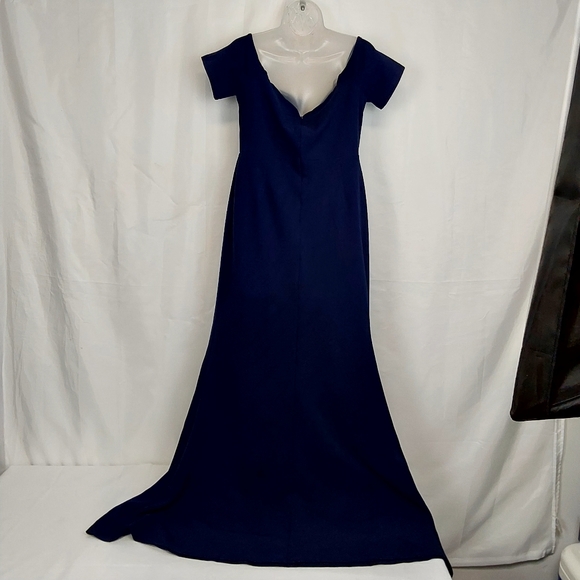 Lulus Lynne Navy Blue Off-the-Shoulder Maxi Dress - Picture 3 of 9